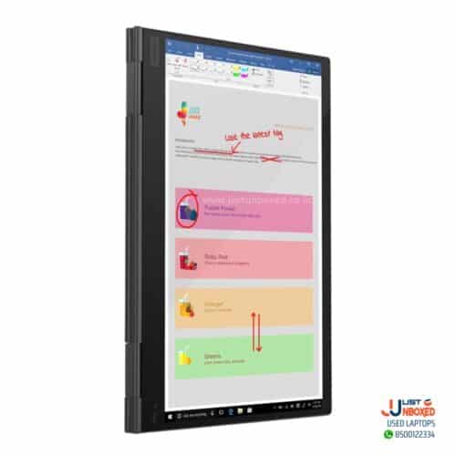 High-performance Lenovo foldable laptop with touchscreen and versatile design for productivity.