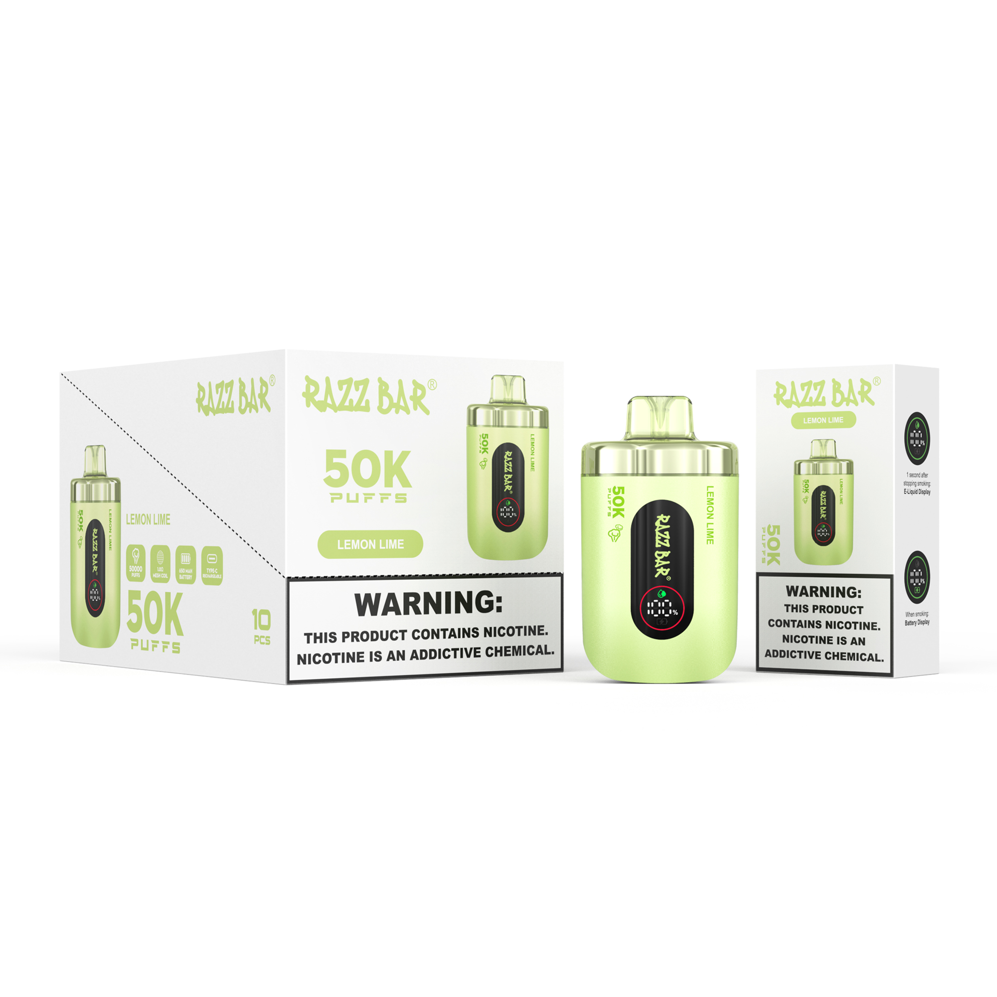 Razz Bar 50000 Lemon Lime | 50.000 Züge Einweg-Vape