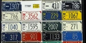 Kansas 1930 to 2009 car license plate run Mitchell county