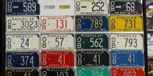 Kansas 1930 to 2002 car license plate run Osborne county