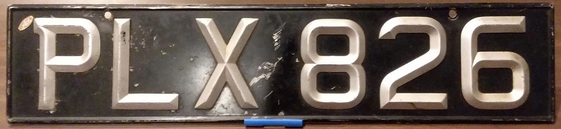 England London 1955 car license plate #PLX826