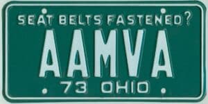 Ohio 1973 license plate #AAMVA