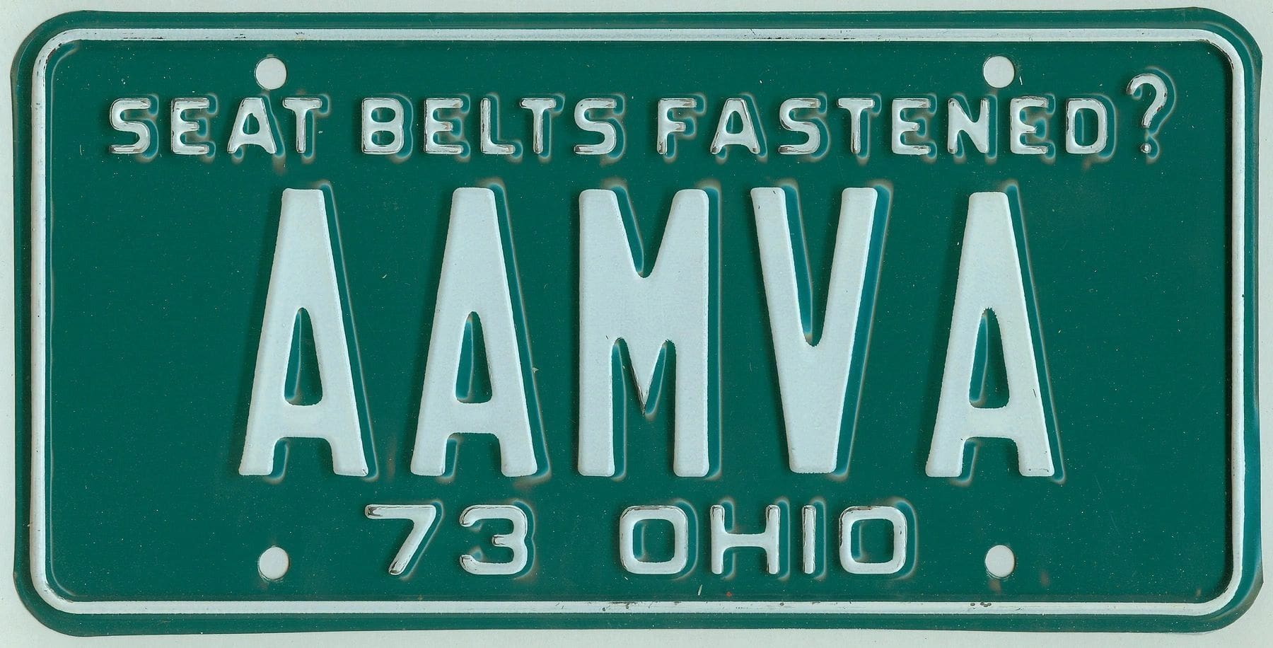 Ohio 1973 license plate #AAMVA
