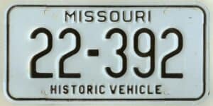 Missouri historic vehicle license plate #22-392