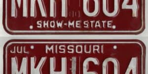 Missouri 1980 car license plate pair #MKH-604