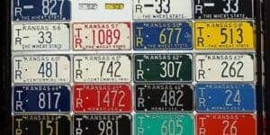 Kansas 1930 to 2009 car license plate run Trego county
