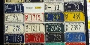 Kansas 1930 to 2002 car license plate run Meade county