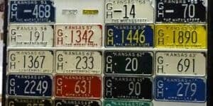 Kansas 1930 to 2002 car license plate run Graham county