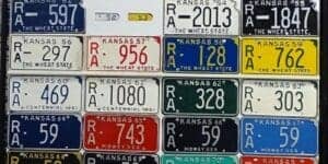 Kansas 1930 to 2002 car license plate run Rawlins county
