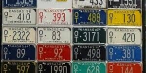 Kansas 1930 to 2002 car license plate run Ottawa county