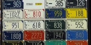 Kansas 1930 to 2002 car license plate run Lincoln county