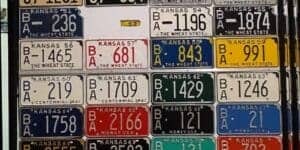 Kansas 1930 to 2002 car license plate run Barber county