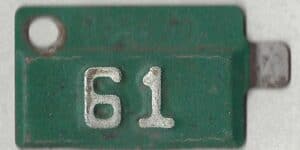 North Dakota 1961 car license plate tab #335830