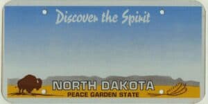 North Dakota 1980's Discover the Spirit base flat license plate