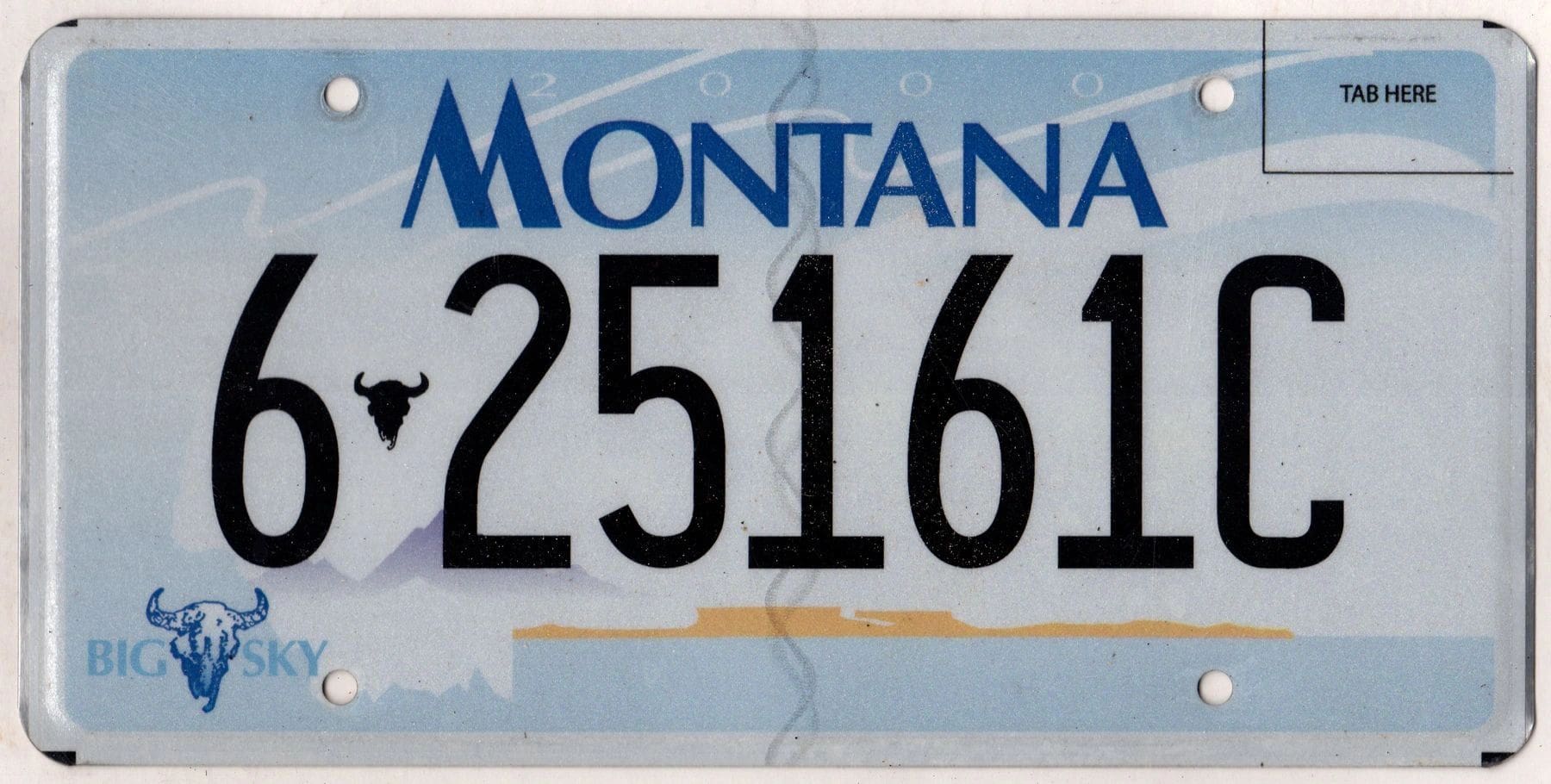 Montana car license plate #6-25161C