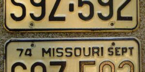 Missouri 1974 car license plate pair #S9Z-592