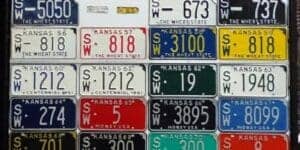 Kansas 1930 to 2009 car license plate run Seward county