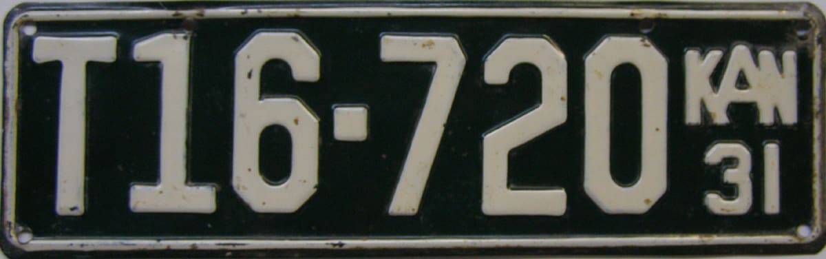 1931 Kansas Truck License Plate T16-720