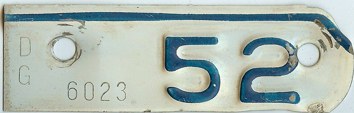 1952 Car License Plate