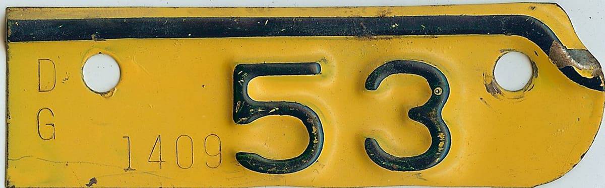 1953 Kansas Car LIcense Plate