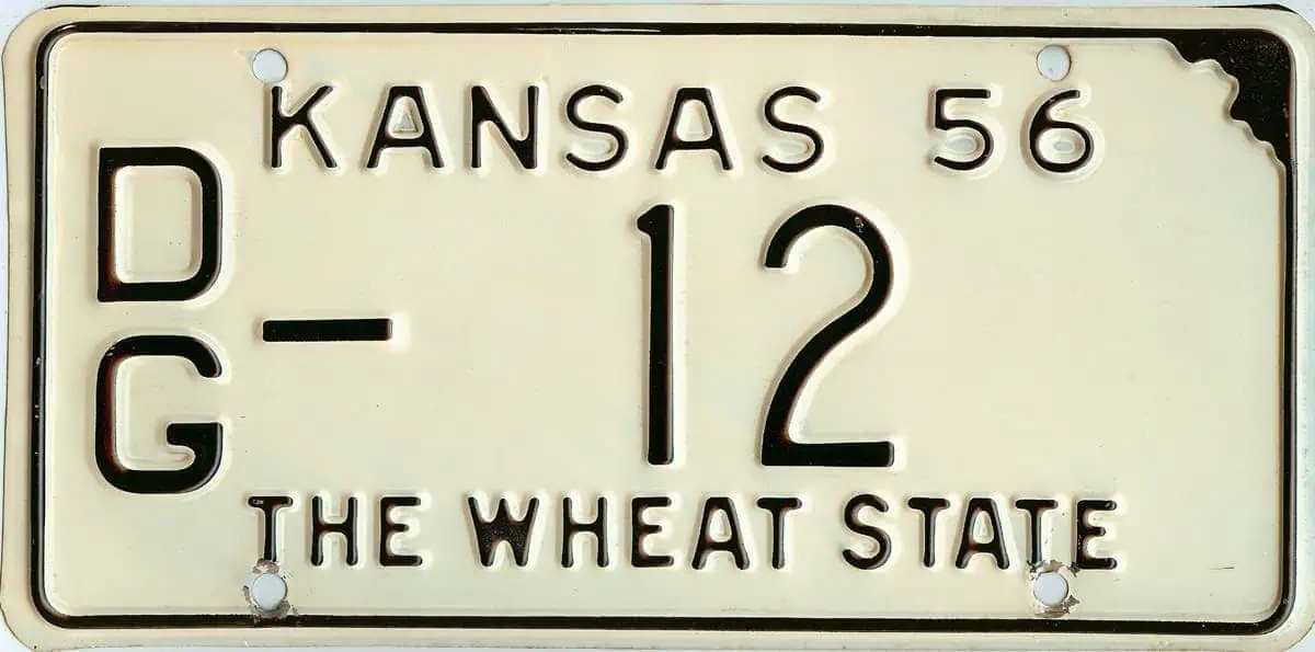 1956 Kansas Car License Plate