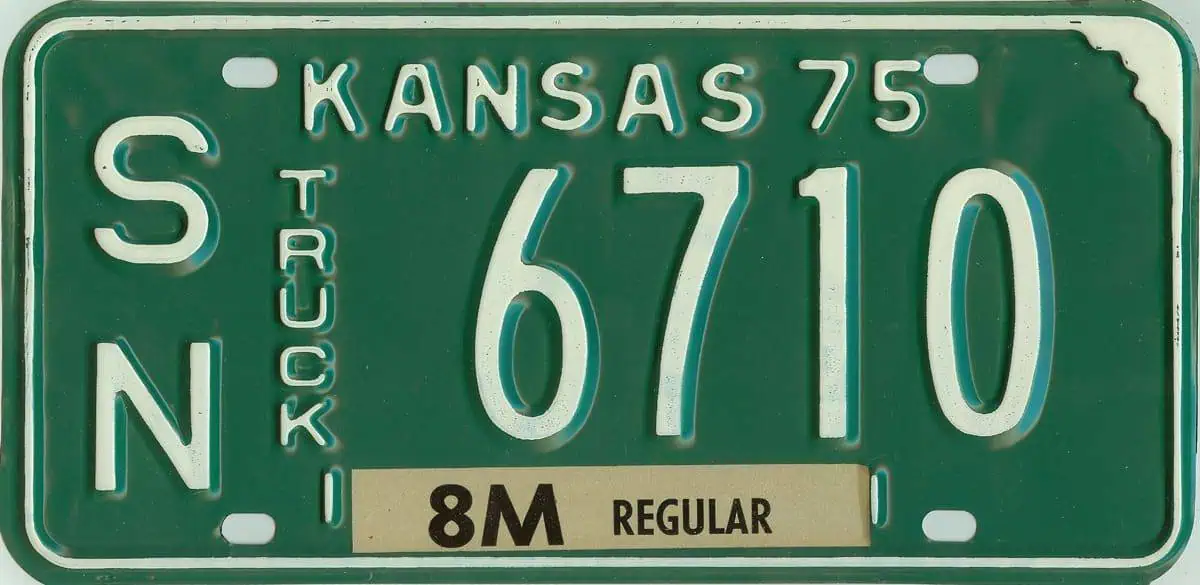 1975 Kansas Truck License Plate #SN-6710
