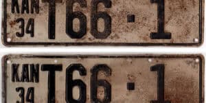 Kansas 1934 truck license plate Lincoln county #T66-1