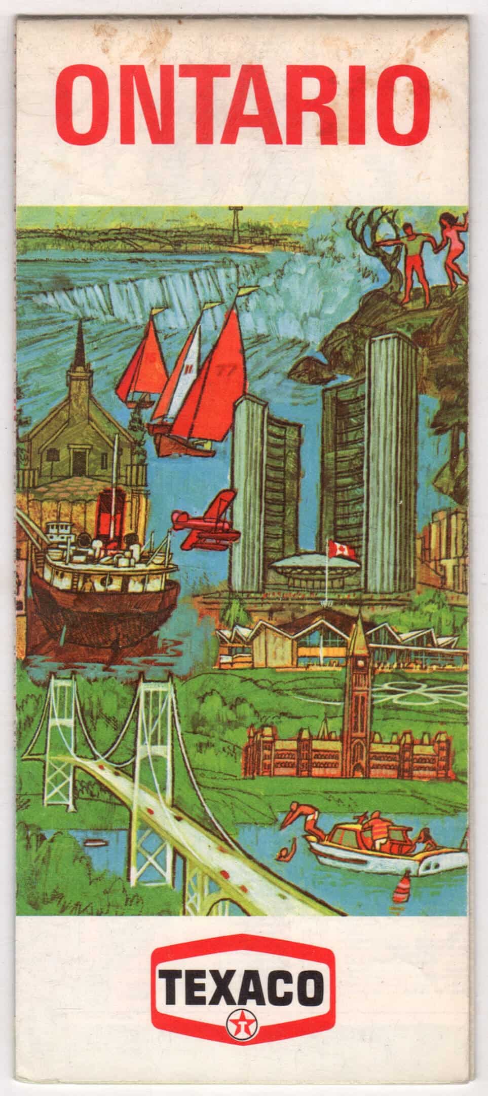 1967 Ontario Canada Texaco road map