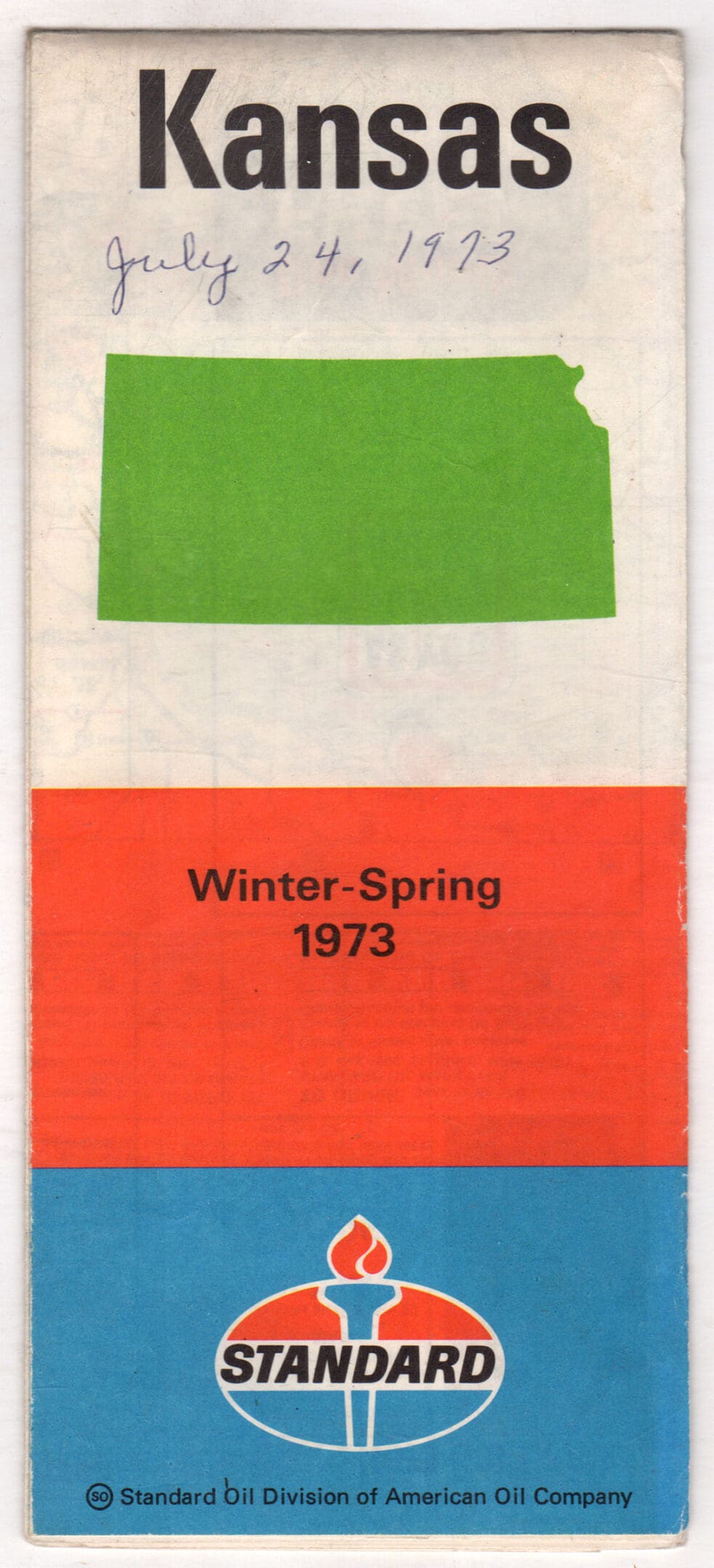 1973 Kansas Standard Oil road map