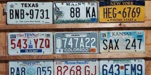 Lot of 25 different states license plates