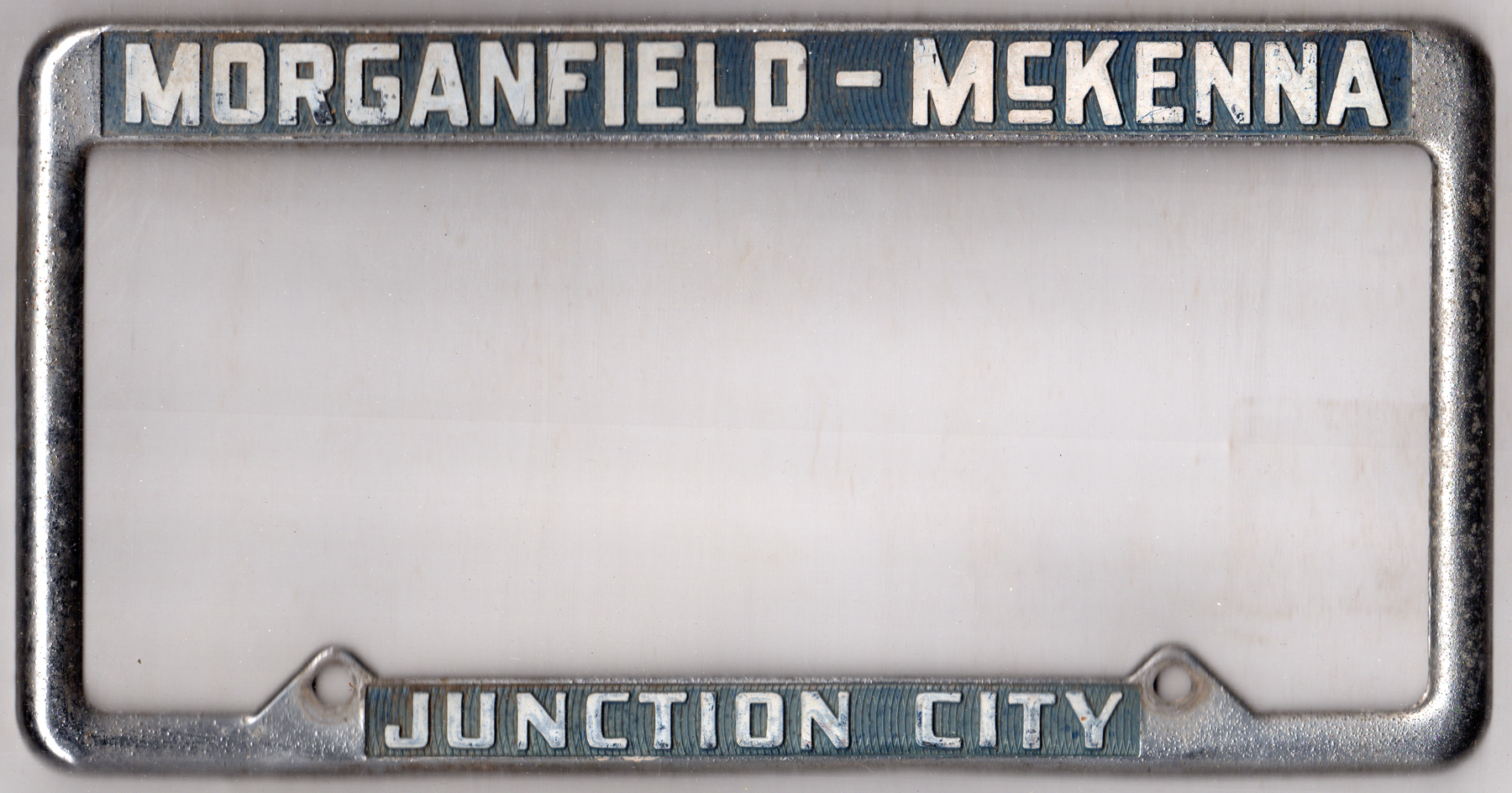 Morganfield-McKenna Junction City Kansas license plate frame