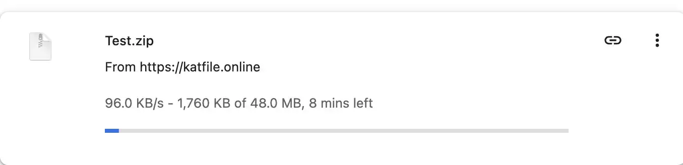 katfile kostenloses Konto Download-Geschwindigkeitstest