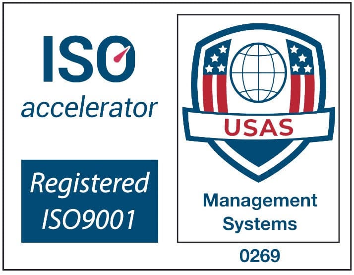 ISO certification badge for Kerato company demonstrating quality management standards in ophthalmic solutions.