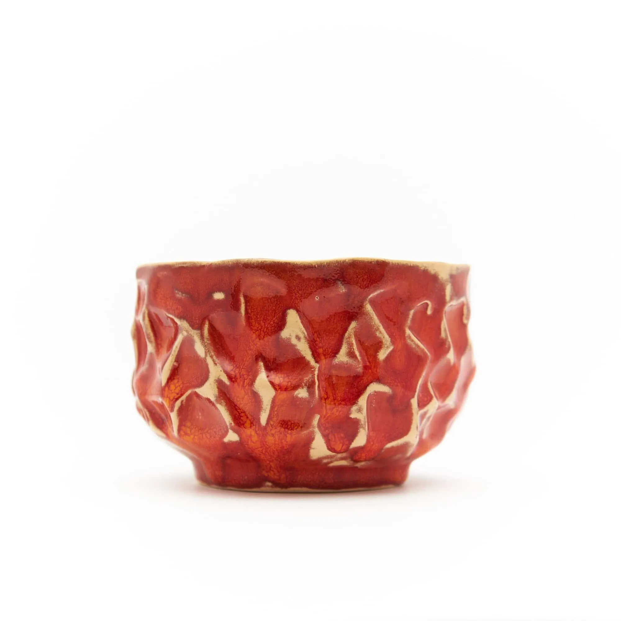 chawan for matcha red lava