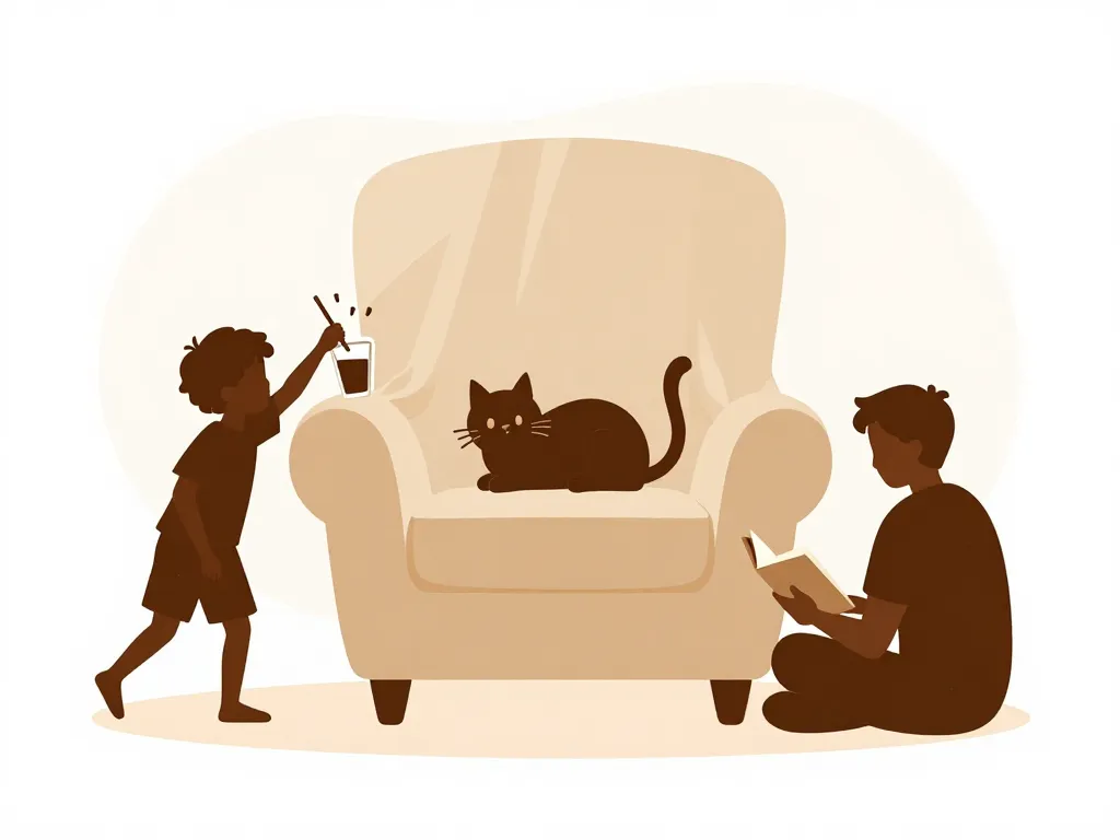 housse fauteuil accoudoir famille enfants animaux