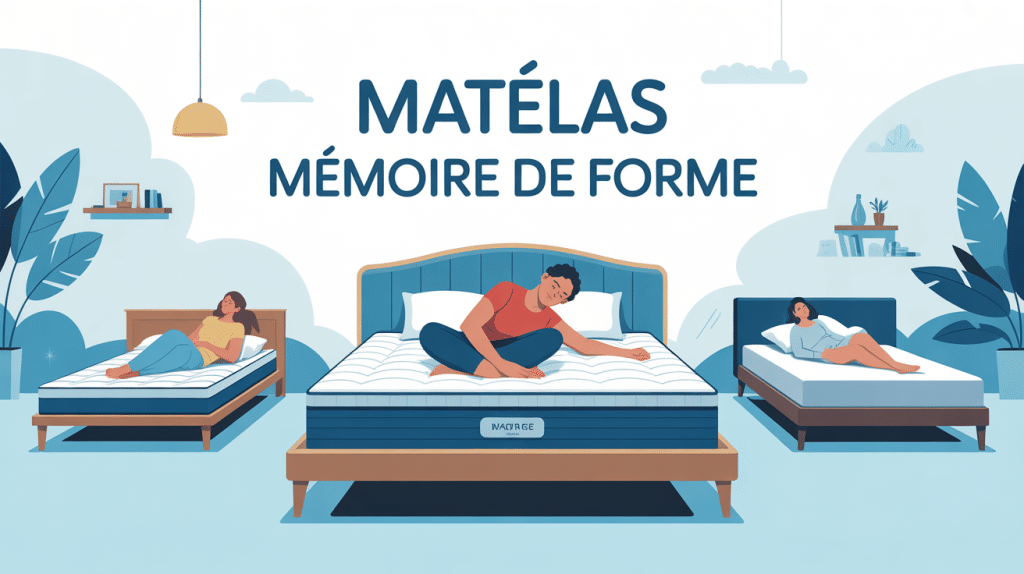 matelas mémoire de forme avis kiné illustration stylisée
