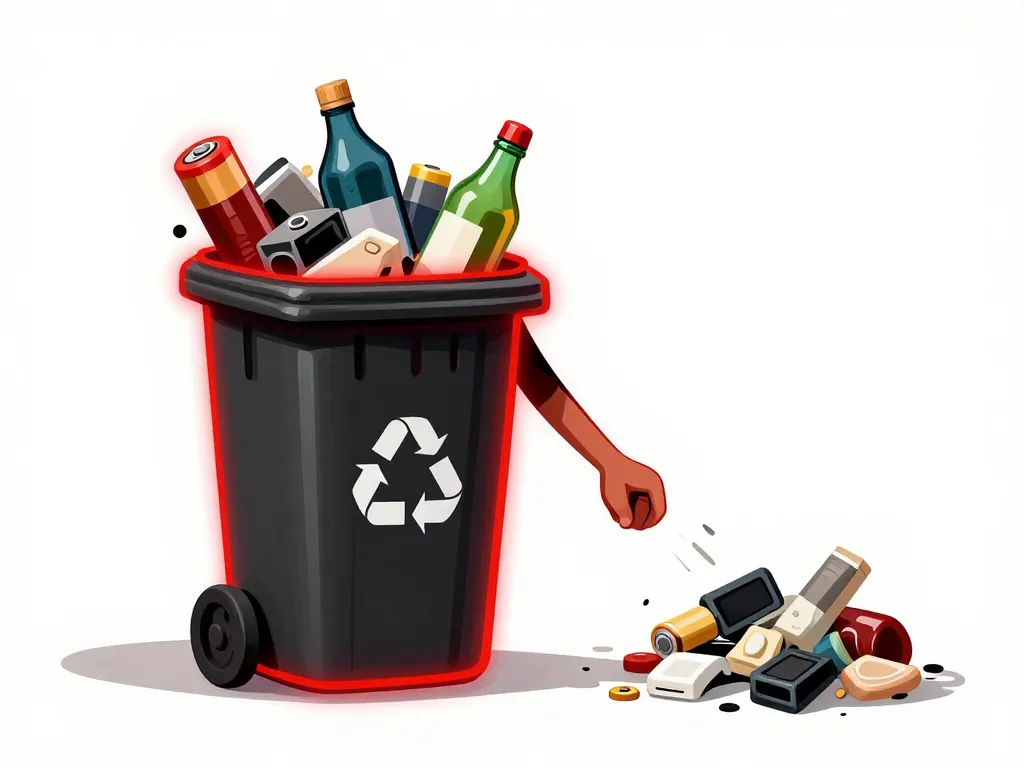 déchets interdits poubelle noire visuel avertissement