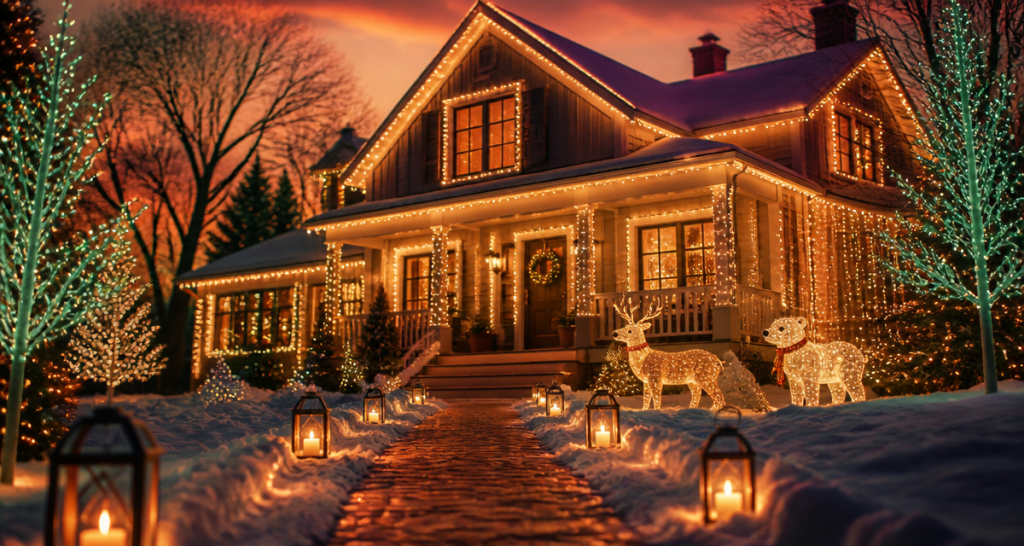 decoration noel exterieur jardin lumineux