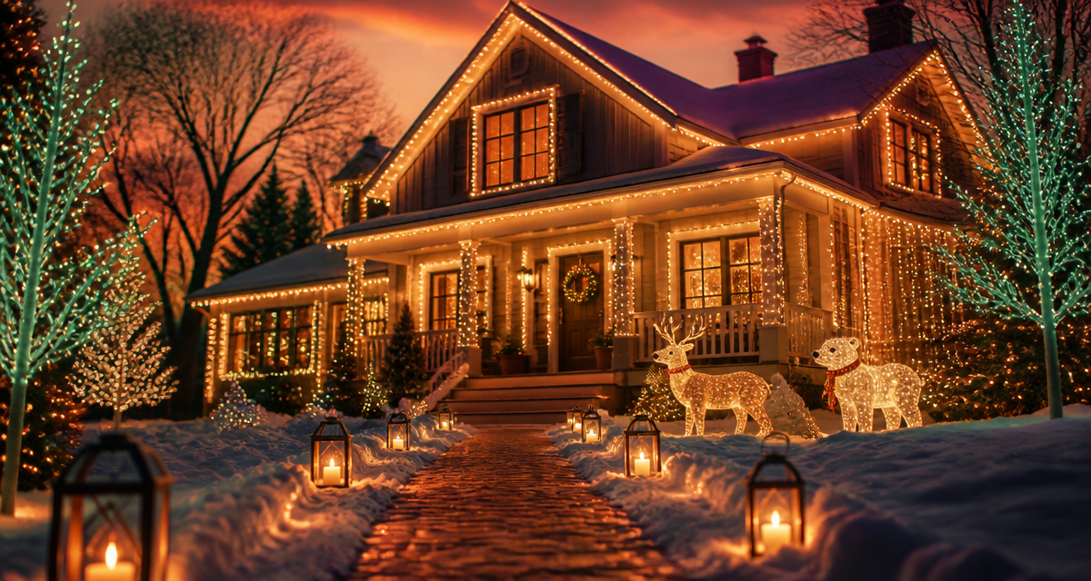 decoration noel exterieur jardin lumineux