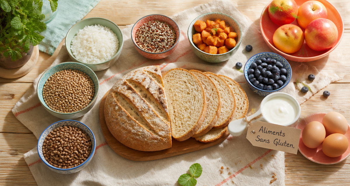 quel sont les aliment sans gluten pain riz quinoa fruits