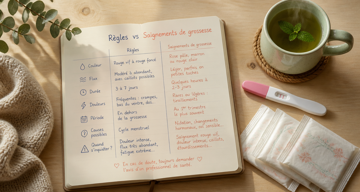 témoignage de femme enceinte ayant eu leur règles carnet test protections