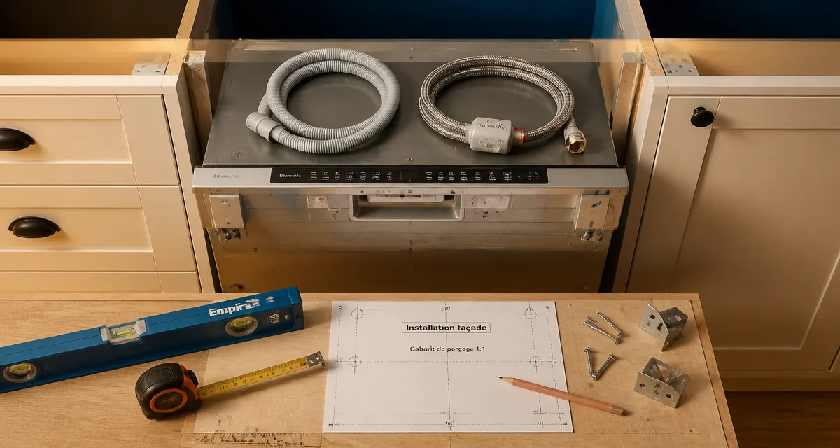 Installer lave-vaisselle encastrable : niche de pose et raccordements