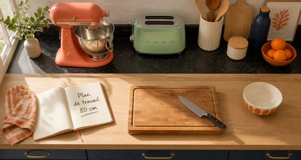plan de travail 80 cm de profondeur vue cuisine
