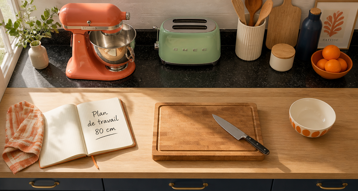 plan de travail 80 cm de profondeur vue cuisine
