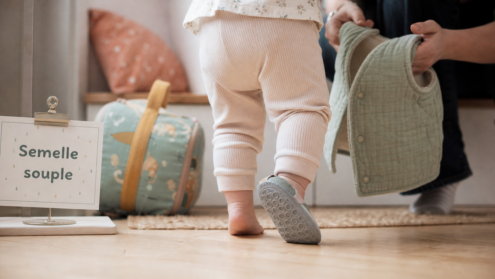 Chaussure de marche pour bebe, semelle souple antidérapante