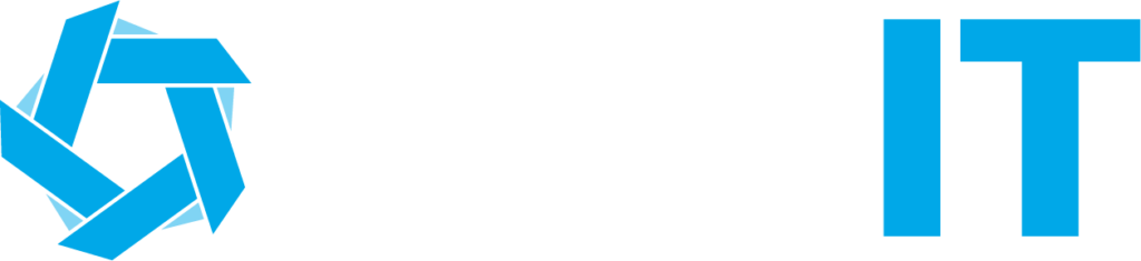 Kirk IT logo with modern office background for IT solutions.