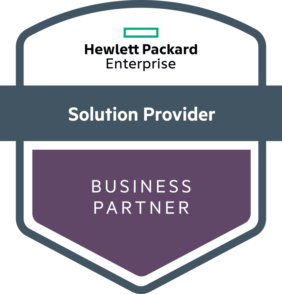 Hewlett Packard Enterprise Business Partner badge for Kirk IT.