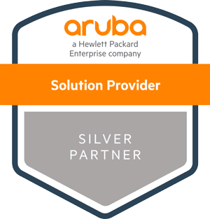Aruba Silver Partner badge for solution providers by Kirk IT.