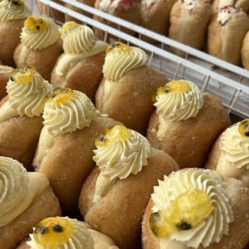 Delicious NZ donuts with creamy toppings and sweet fillings, perfect for a treat or special occasion.