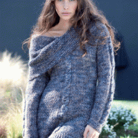 Free knitting pattern "Sweater with big collar"